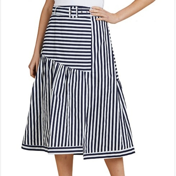 Hammock & Vine Dresses & Skirts - NWOT Hammock & Vine Size 16 Blue White Stripes Midi Skirt with Matching Belt
